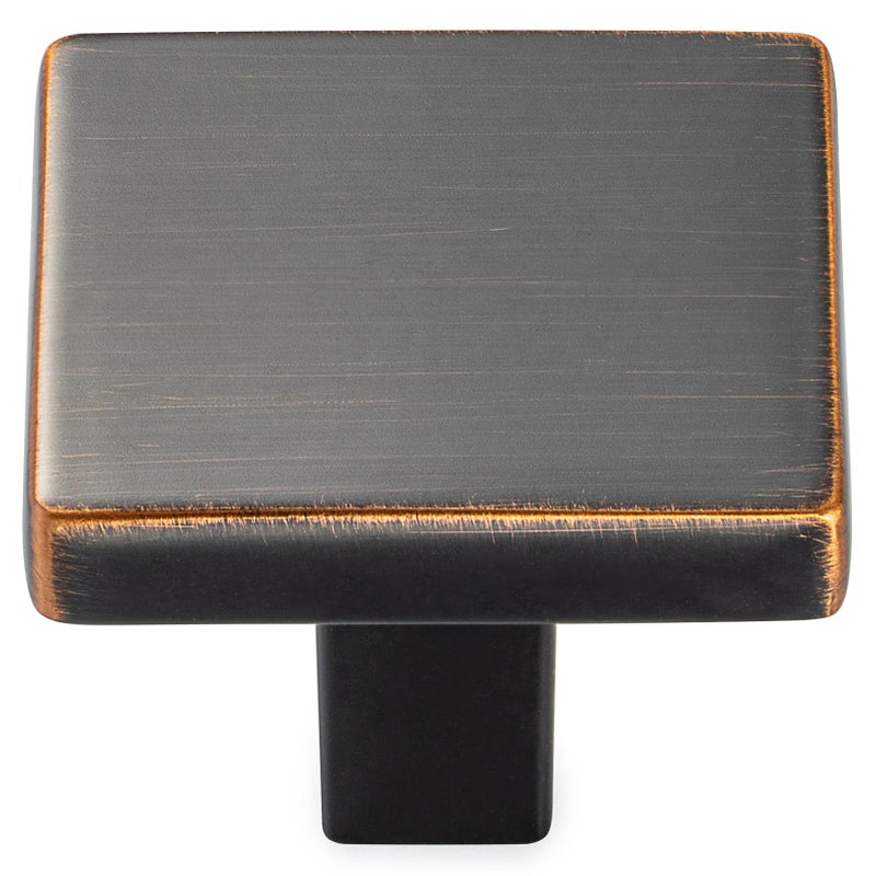 KOOFIZO 10 Pack Oil Rubbed Bronze Cabinet Knobs Bronze Drawer Knobs K03 Square Single Hole Cabinet Pulls for Cabinets Drawer Dresser Cupboard Bedroom Closet Bathroom - Image 1
